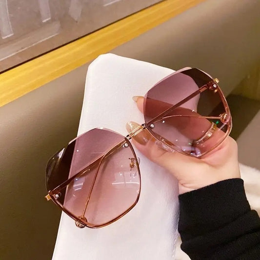 Fashion New Polygonal Metal Sunglasses Retro Ladies