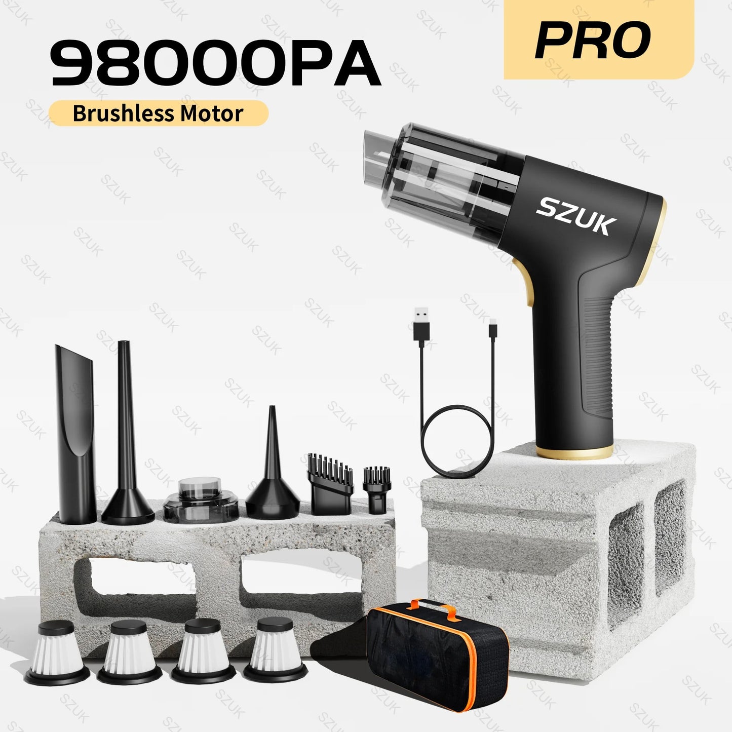 98000PA Car Vacuum Cleaner Mini Cleaning Machine Strong Suction