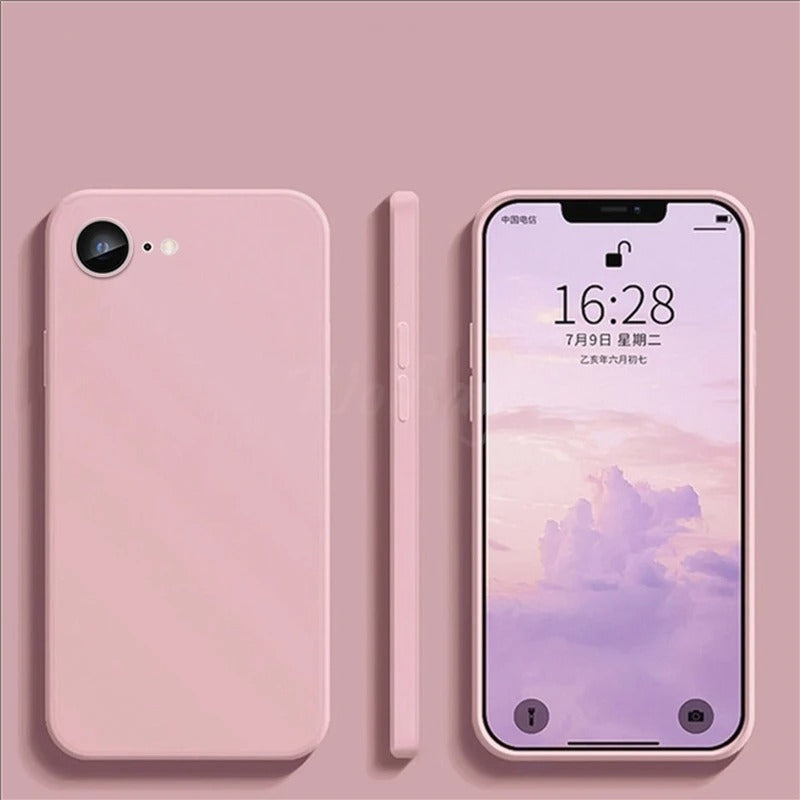 For iPhone 16e Case Liquid Silicone Plain Rubber Funda Phone Protector Case