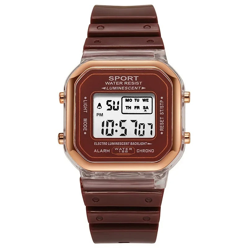 Fashion Brand Student Transparent Electronic Watch