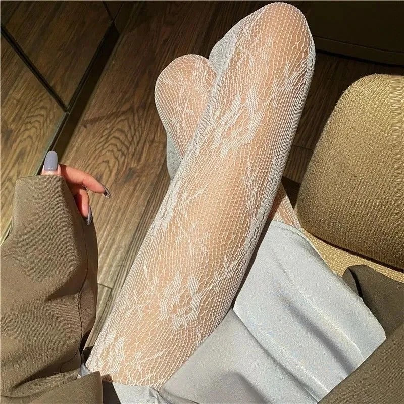 Classic Lolita Hollowed Out Lace Mesh Stockings