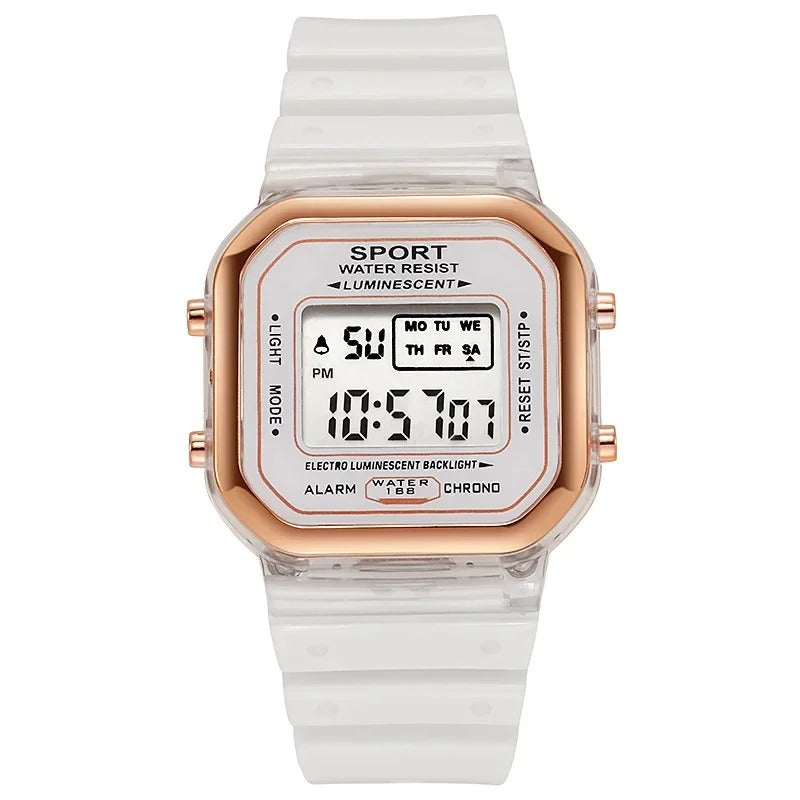 Fashion Brand Student Transparent Electronic Watch