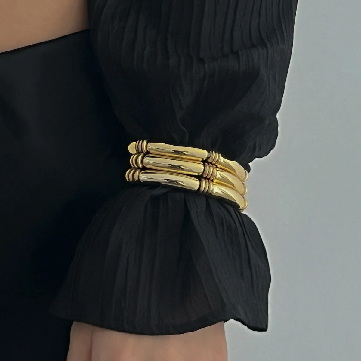 Vintage Acrylic Bamboo Beads Bracelet for Women