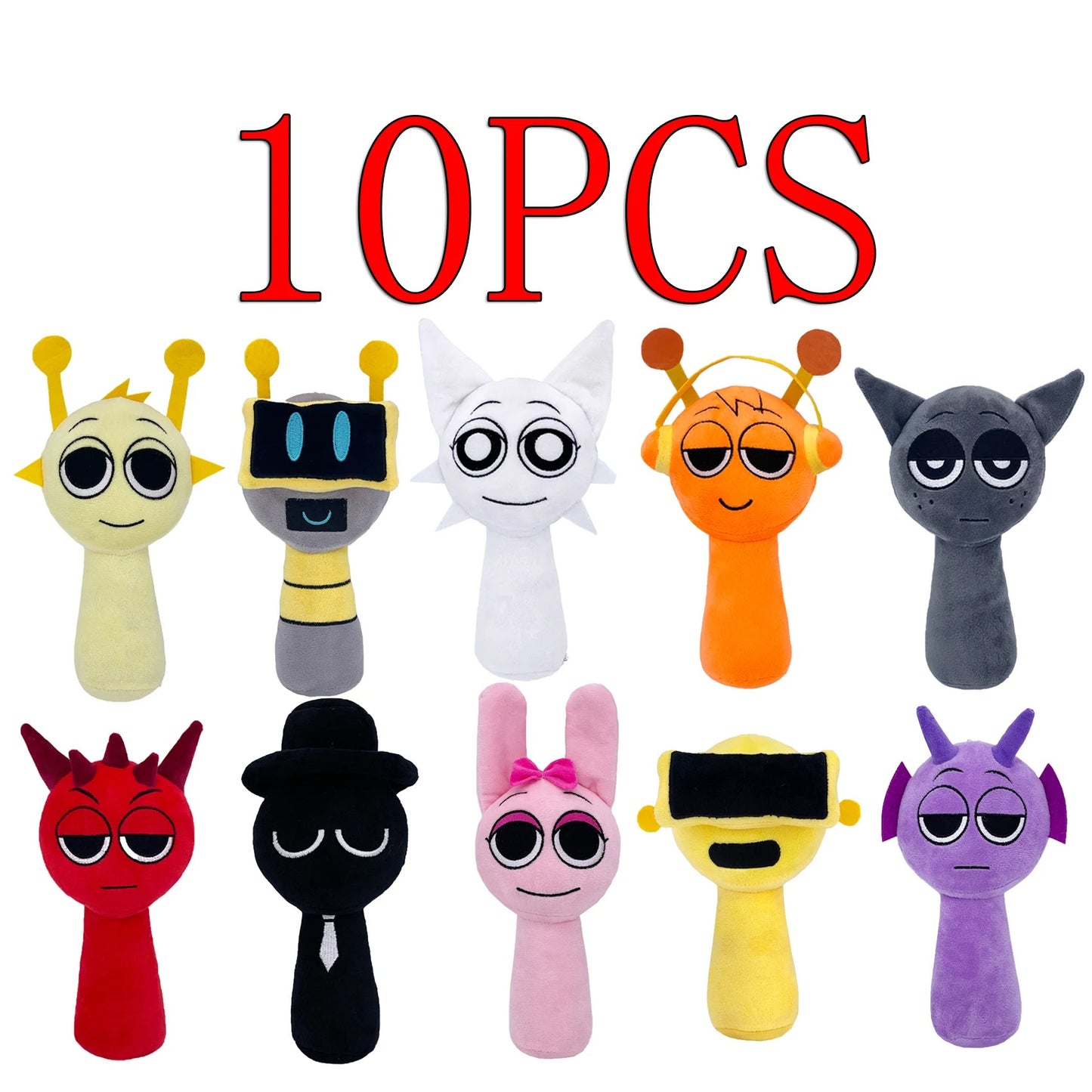 10PCS Sprunki Plush Stuffed Dolls Game Toys