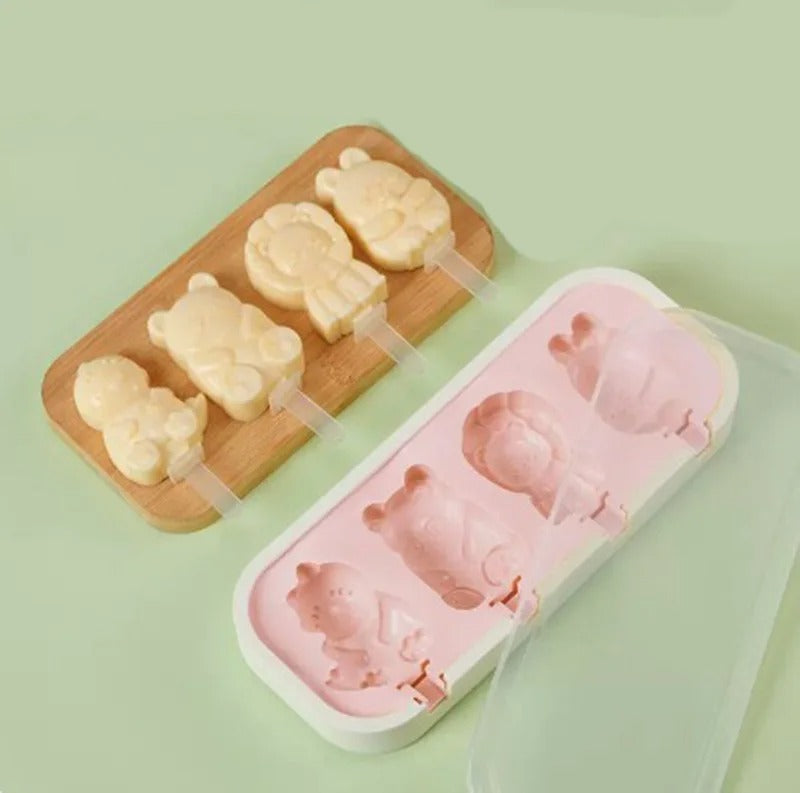 Popsicles Molds Kids Baby Cute Shapes Silicone Mini Popsicle