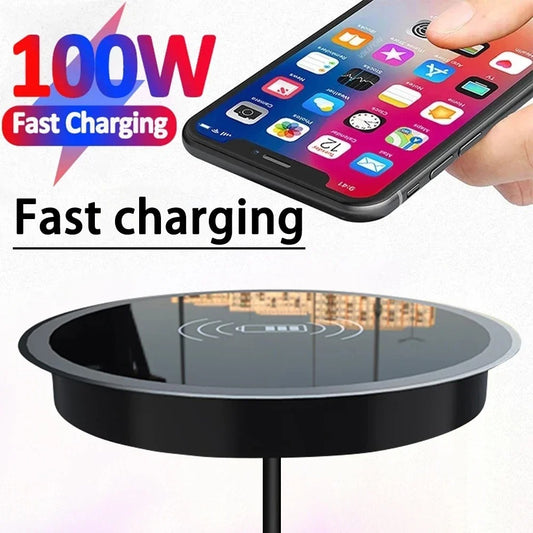 100W Quick Wireless Desktop Charger For iPhone ,Samsung ,Huawei ,Xiaomi