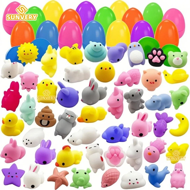 5 pcs Mochi Squishy Toy Mystery Prefilled Easter Eggs Stress Relief Squishiest Toy
