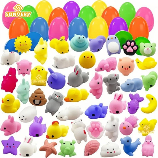 5 pcs Mochi Squishy Toy Mystery Prefilled Easter Eggs Stress Relief Squishiest Toy