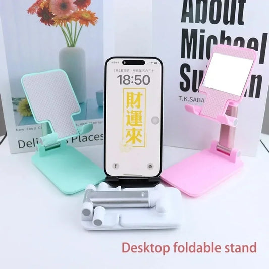 Foldable Desktop Phone Holder Fashion Mirror Design
