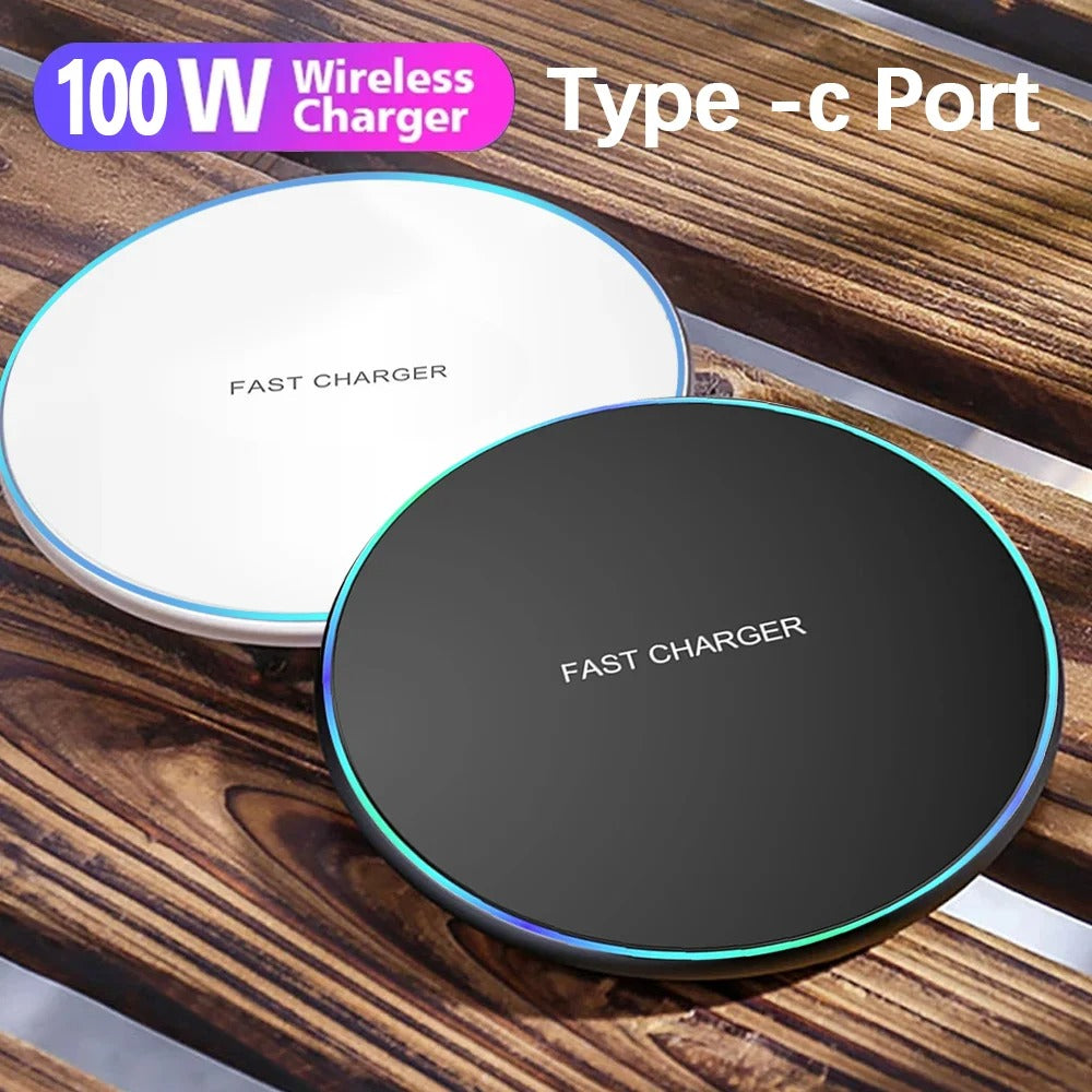 100W Fast Wireless Charger Pad for iPhone  Samsung Galaxy Xiaomi