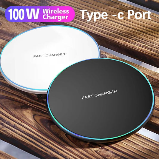 100W Fast Wireless Charger Pad for iPhone  Samsung Galaxy Xiaomi