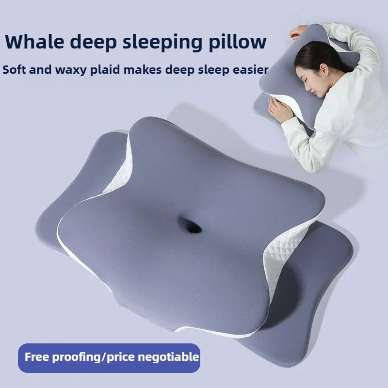 Comfortable High-Low Ergonomic Shaped Pillow with Butterfly Memory