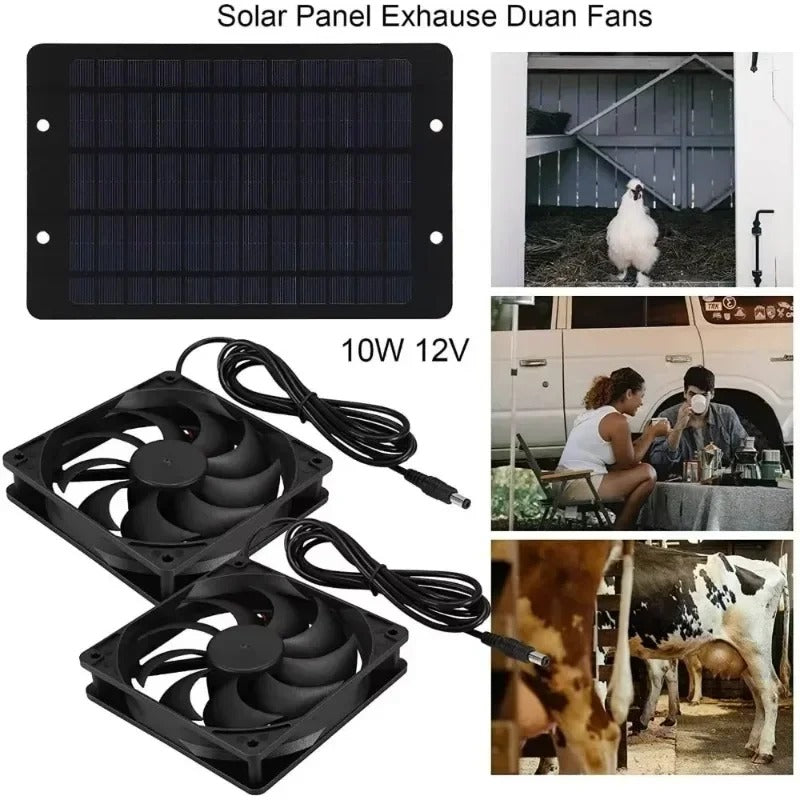 2025 Solar Exhaust Fan Portable 10W 12V 10 inch Solar Exhaust Fan Air Extractor for