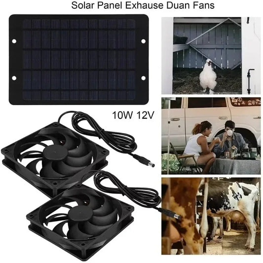 2025 Solar Exhaust Fan Portable 10W 12V 10 inch Solar Exhaust Fan Air Extractor for