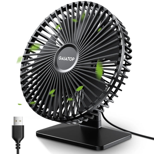 Desk Fan Portable USB Fan 90° Adjustable Cooling Fan Mute 4 Speed Adjustment Ultra Quiet