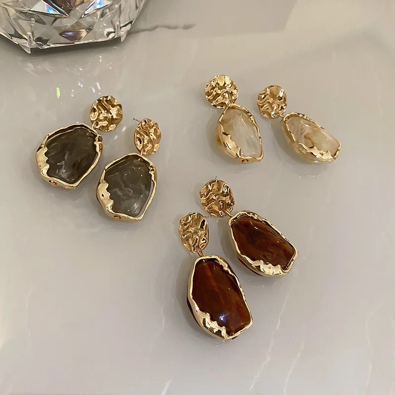 New Fashion Earrings Zircon Square Stone Earrings