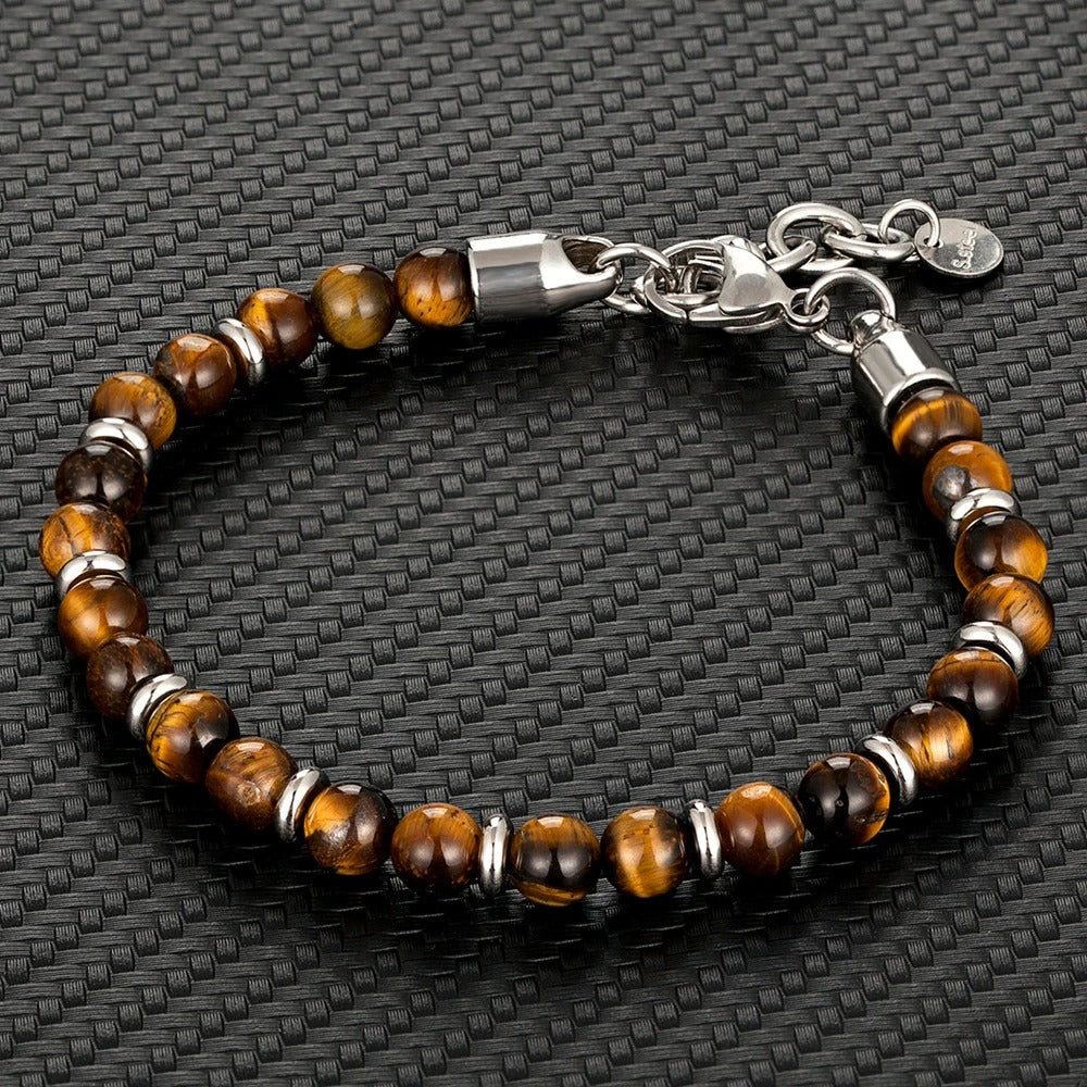 6mm Tiger Eye Beads Strand Bracelets Men Women