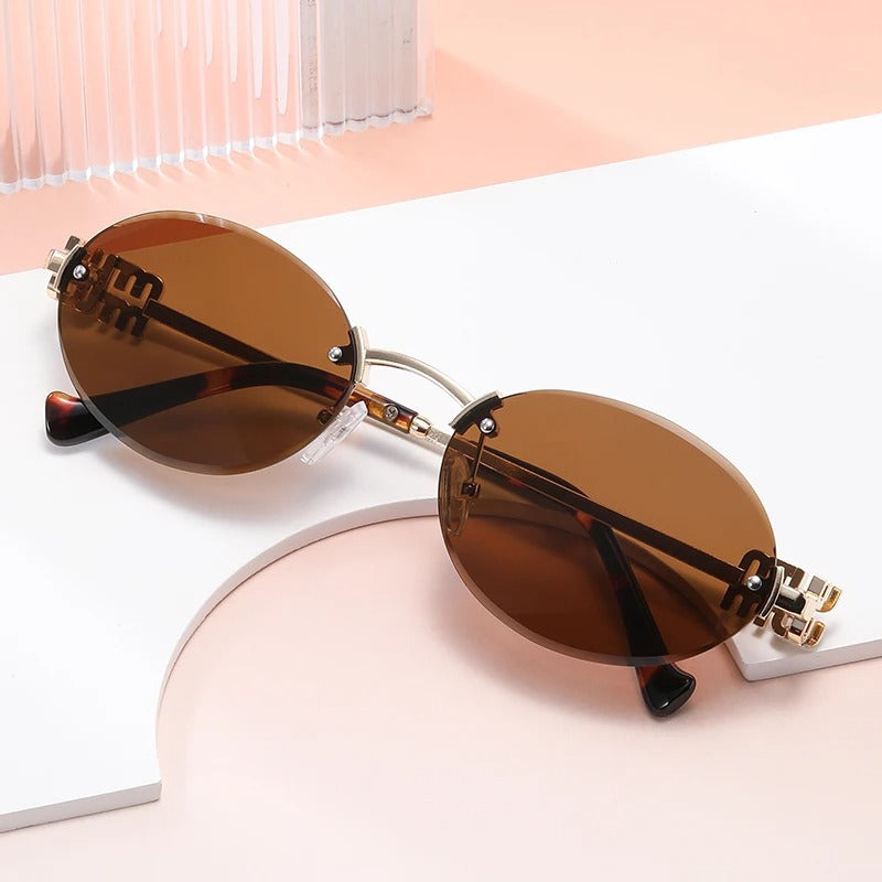 Fashion Women Sun Shading Oval Sunglasses