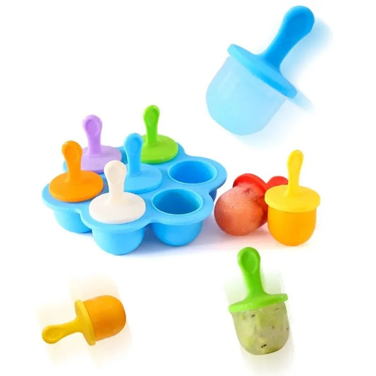 Ice Cream Mold Silicone Popsicle Bar Reusable Non-stick Ice Cube
