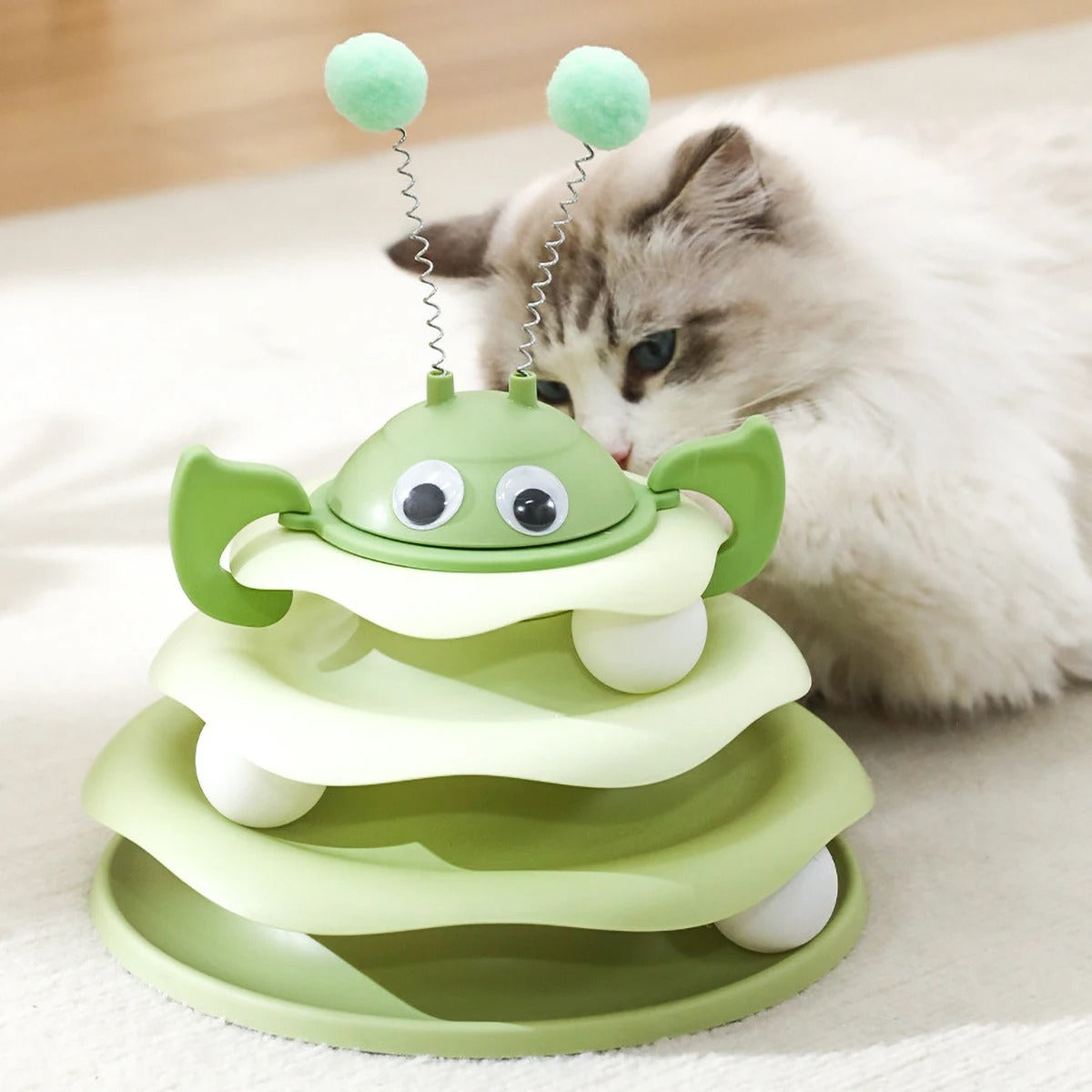 Three-Layer Bee-Shaped Track Cat Toy
