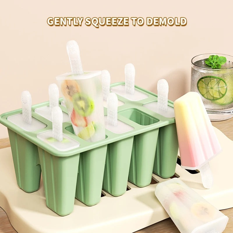 Popsicle Molds Silicone 10 Cavity Popsicle Trays Freezer