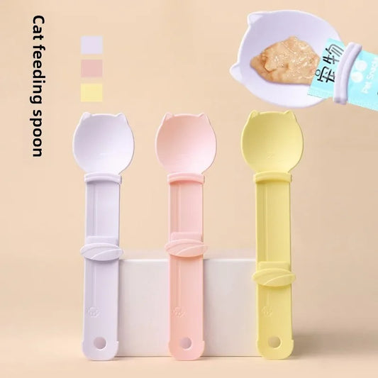 Cat Feeder Cat Strip Squeeze Spoon Pet Liquid Snack