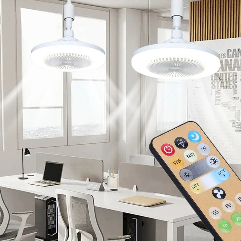 Smart 3-in-1 Ceiling Fan with Remote Control Lighting Lamp E27 Converter