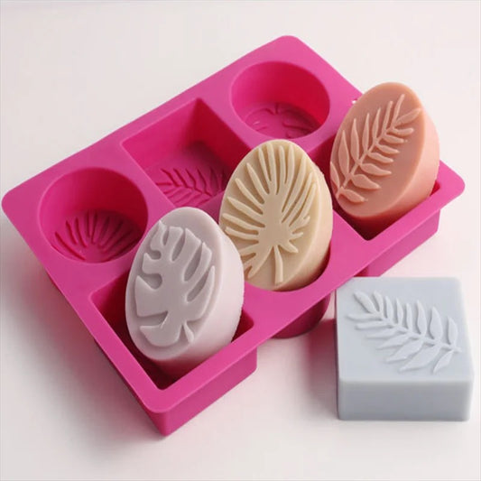 Round and Square Leaf Silicone Soap Mold Handmade Soap Making Supplies