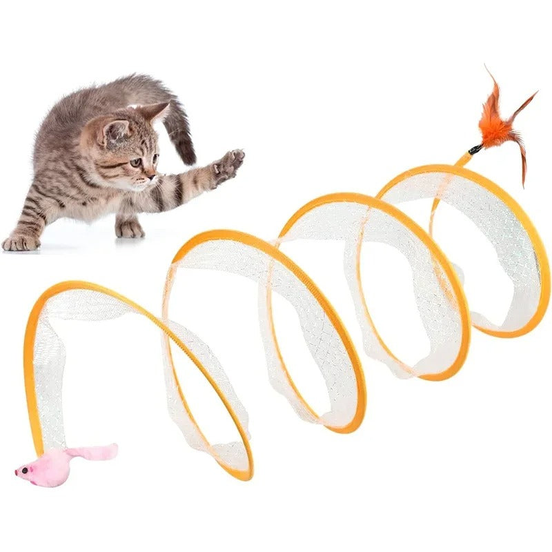 Folded Cat Tunnel S Type Cats Tunnel Spring Toy