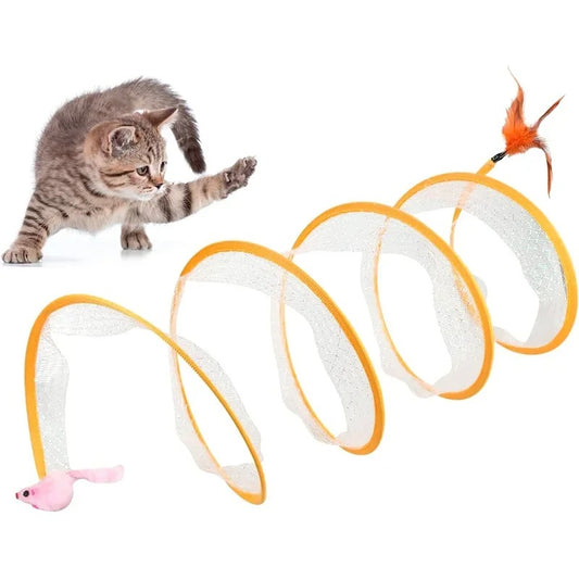 Folded Cat Tunnel S Type Cats Tunnel Spring Toy