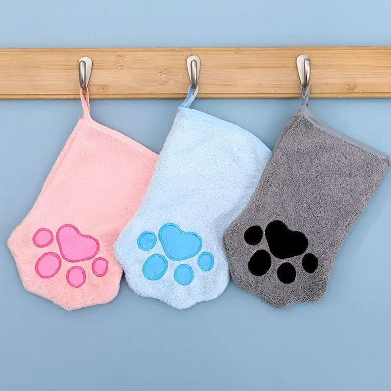 Pet Grooming Glove Quick Drying Dogs Paw Towel Microfiber