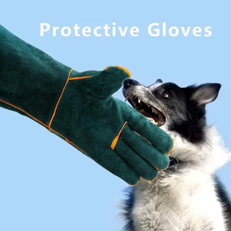 Anti-bite Thick Leather Safety Glove For Animal Pet training