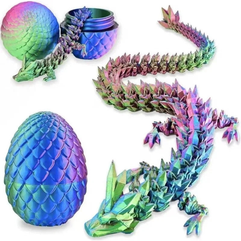 1PCS 3D Printed Dragon Egg with Dragon Full Articulated Dragon