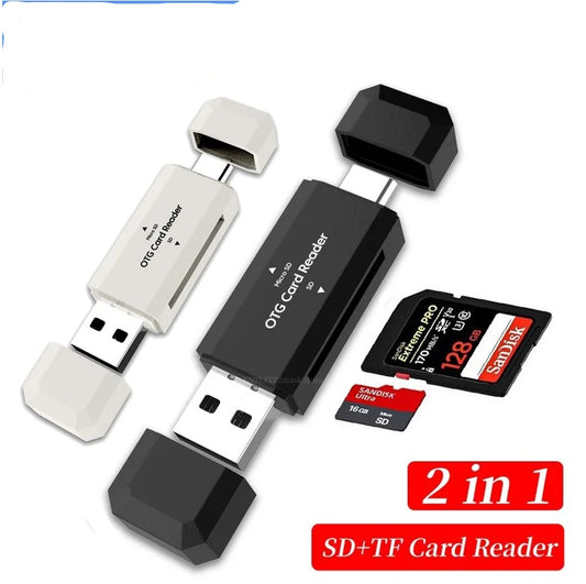 Type C SD TF Card Reader 2 in 1 USB 2.0 Card Reader