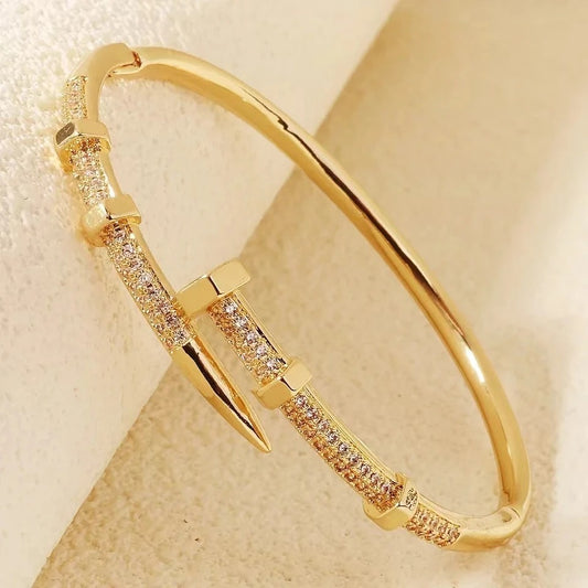 Classic Woman's Nail Shaped Open Bracelet