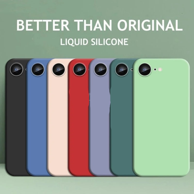 For iPhone 16e Case Liquid Silicone Plain Rubber Funda Phone Protector Case