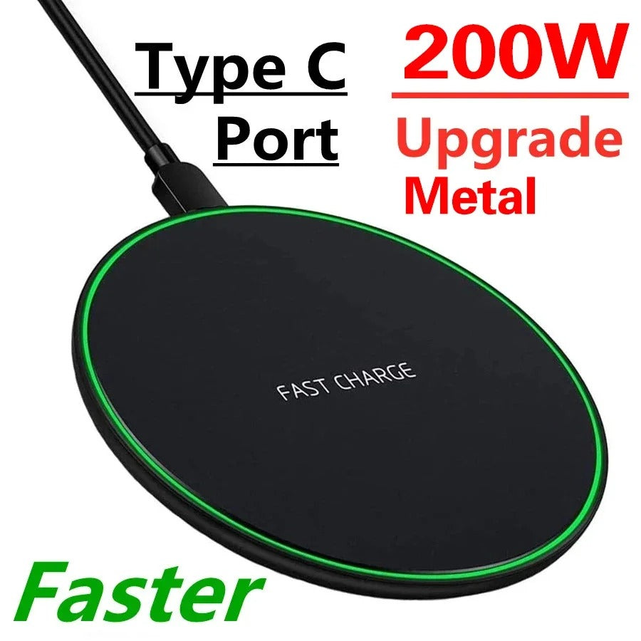 200W Wireless Charger Pad For iPhone  Fast Wireless Charging Station