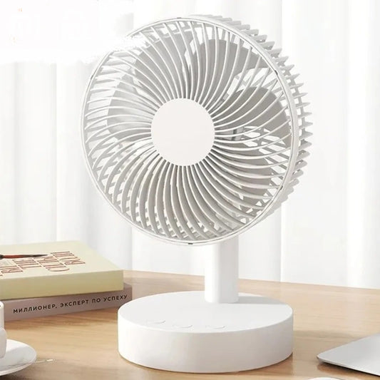 Fan Small White Desktop Timer Mute With Four-speed Adjustable Portable