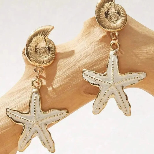 Candy Starfish Charms Dangle Stud Earrings