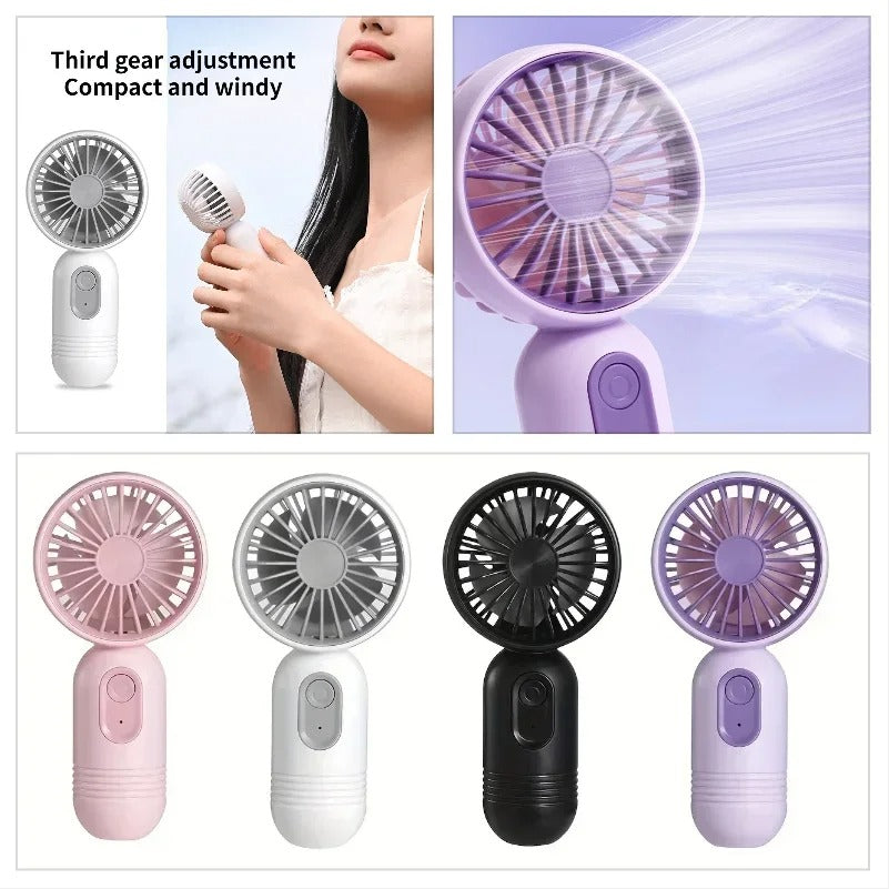 Mini Portable Fan USB Charging 3-speed - Handheld Fan for Men and Women
