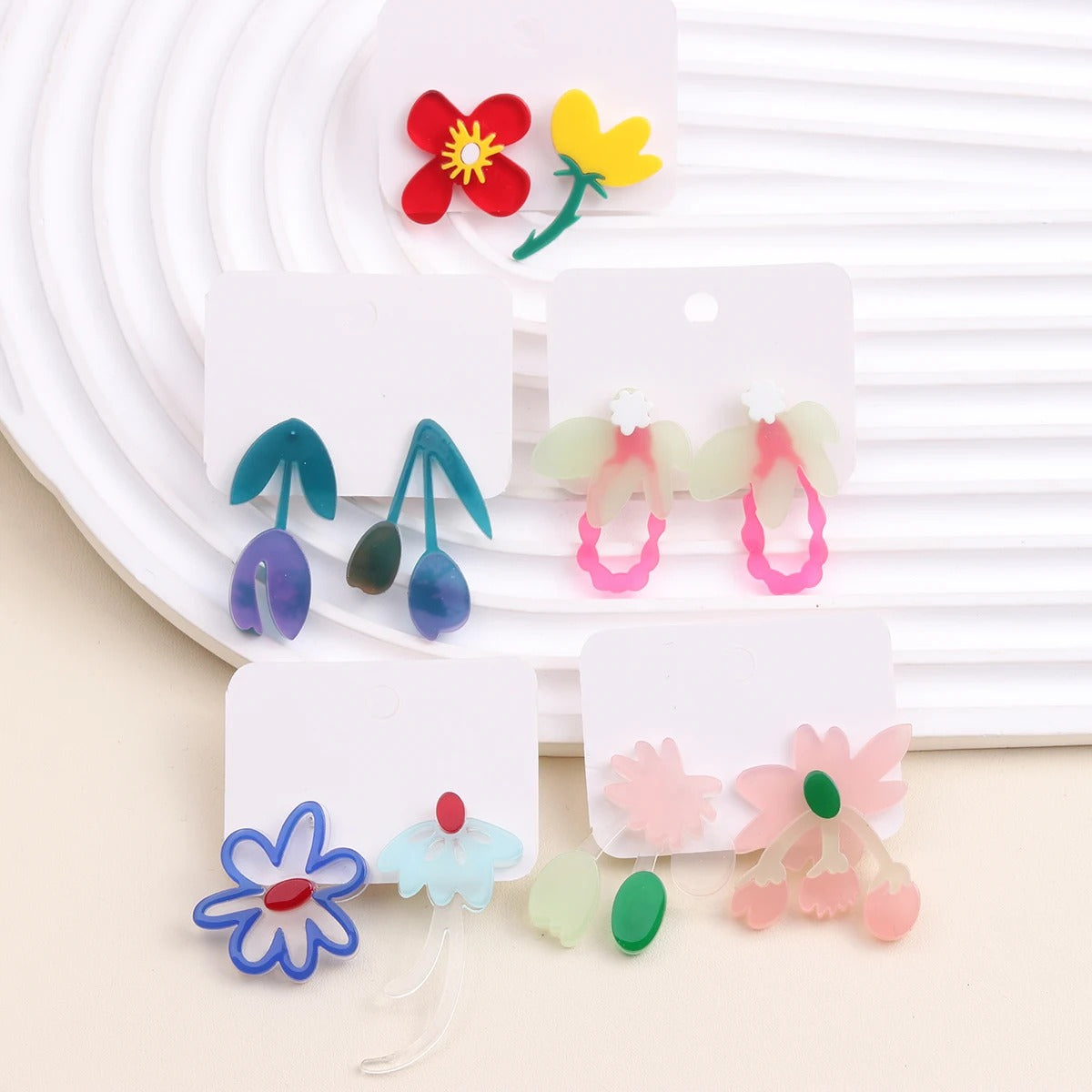 Summer Women Korean Edition Earrings Minimalist Acrylic