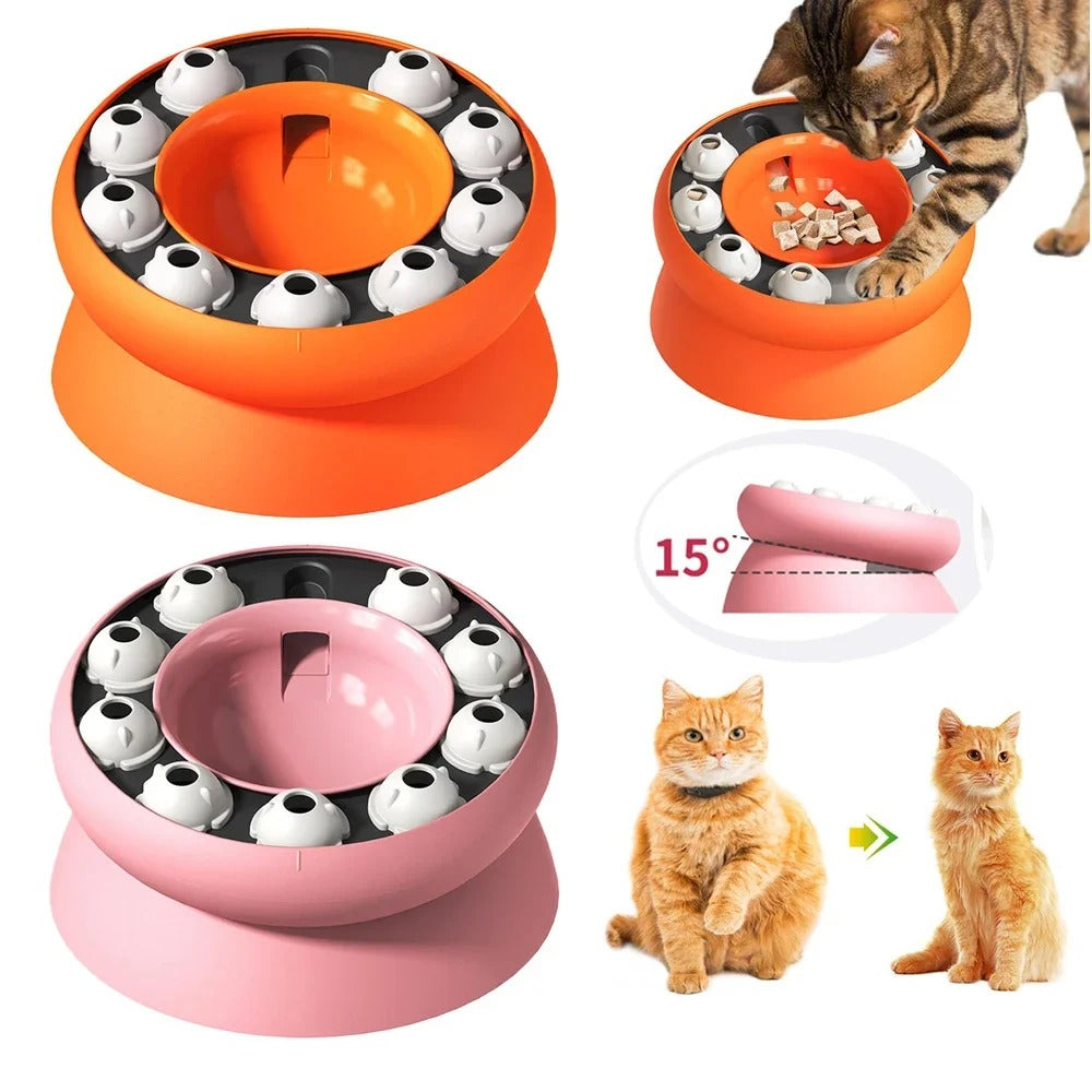 Cat Toys Puzzles Feeder Rotating Slow Feeder Interactive