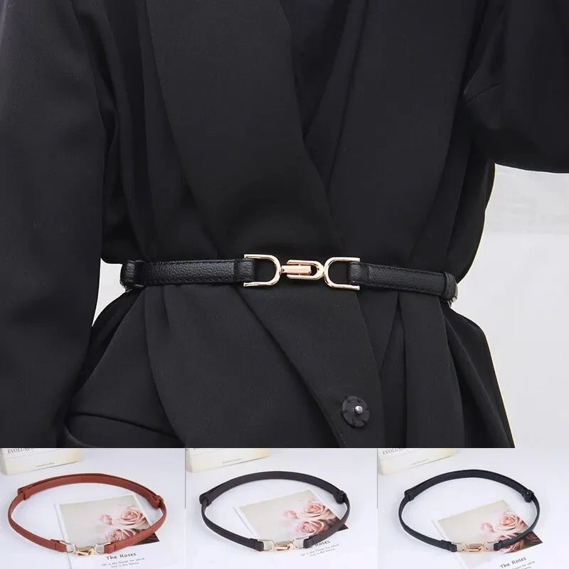 1pc New Women's Belt Leather Skinny Belt
