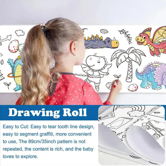 Children's Drawing Roll Sticky Color Filling Paper Graffiti