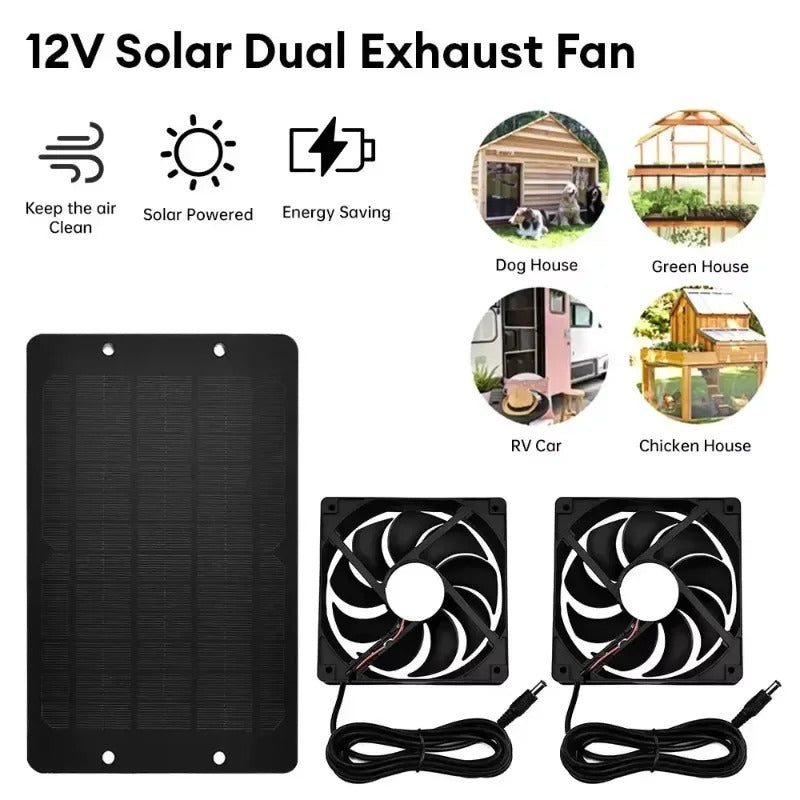 2025 Solar Exhaust Fan Portable 10W 12V 10 inch Solar Exhaust Fan Air Extractor for