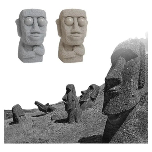 Stone man releases stress toy slowly rebounds soft Mooi statue squeeze eyes