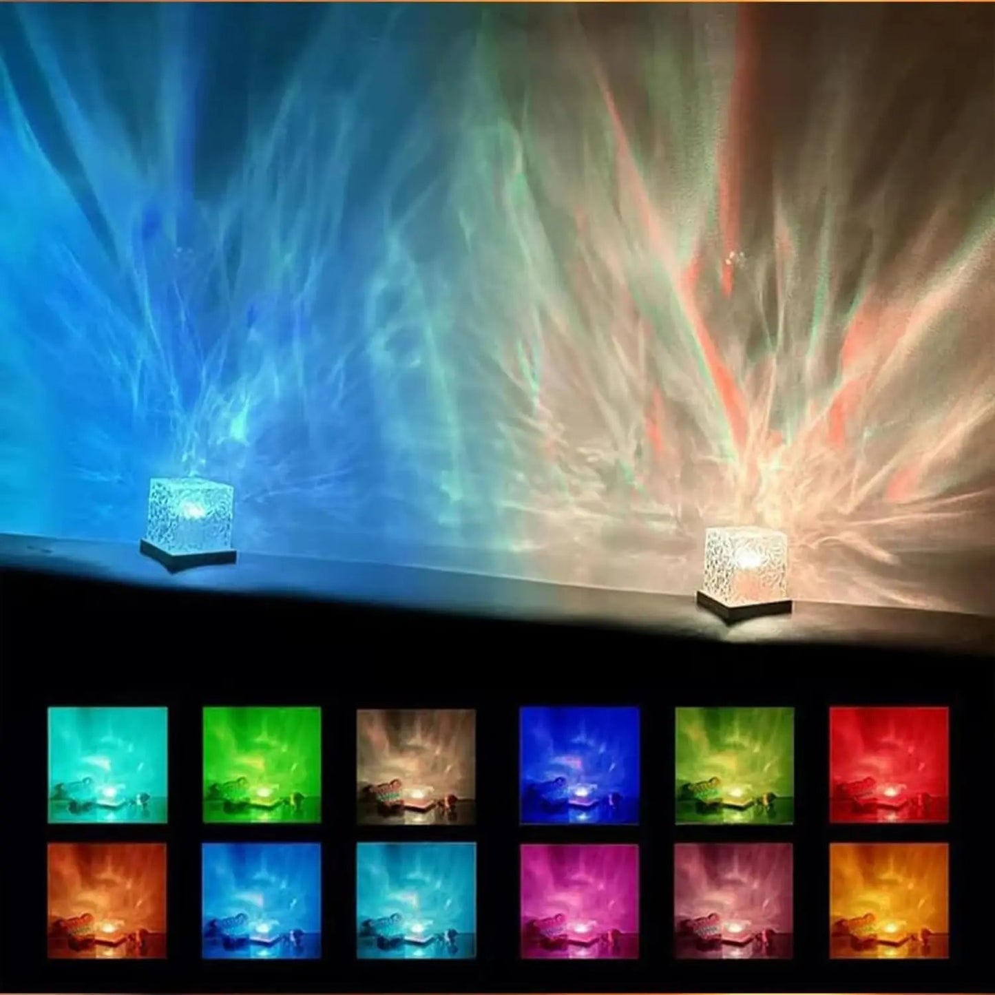 Ocean Wave Projector Light 16 Colors Midnight Aura Lamp