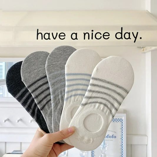 Women's Stripe Socks Thin Cotton Summer