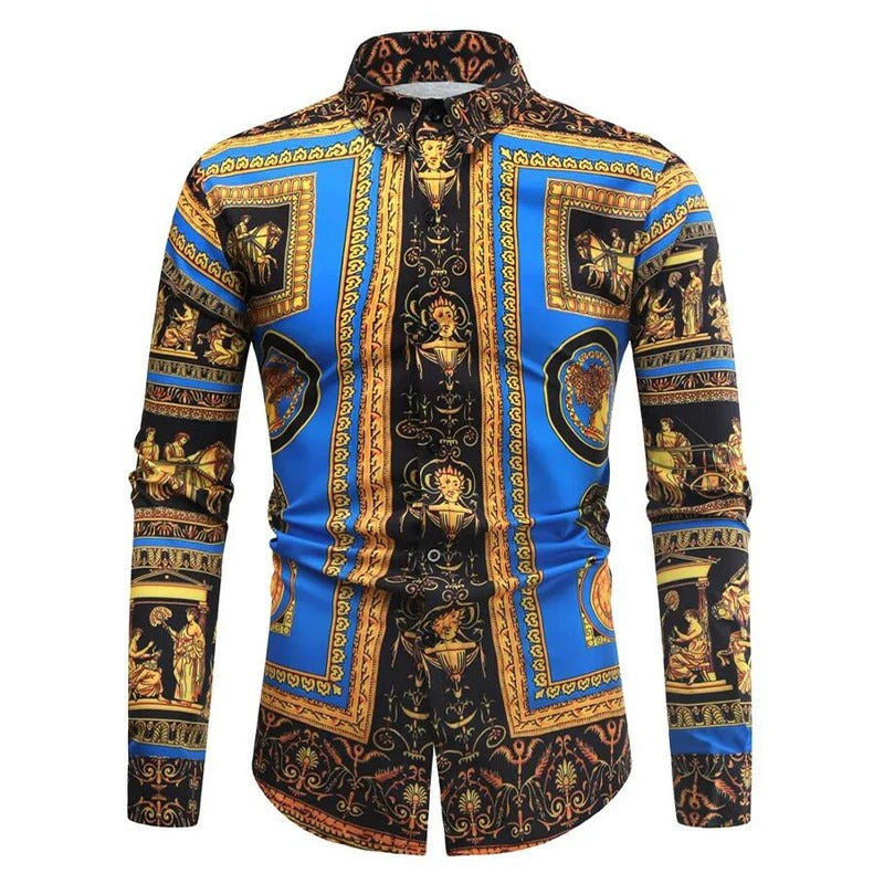 New Men's Luxury Printed Design Tops Fashion Floral Patterns