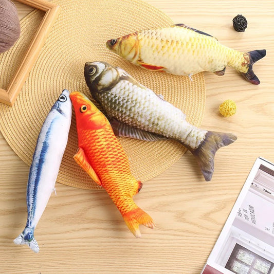 cat-teasing toys simulation fish tear-teasing cat chew plush toys fish